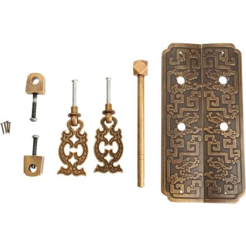 1 set Cabinet Strip Pull Handle Chinese Cabinet Lock Latch Door Knocker Pull Handle Furniture