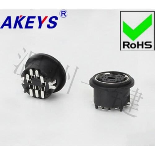 10 PCS MDC-7-04-1 circular keyboard plug DIN socket S terminal 9 feet 7 pins 7 cores socket mother