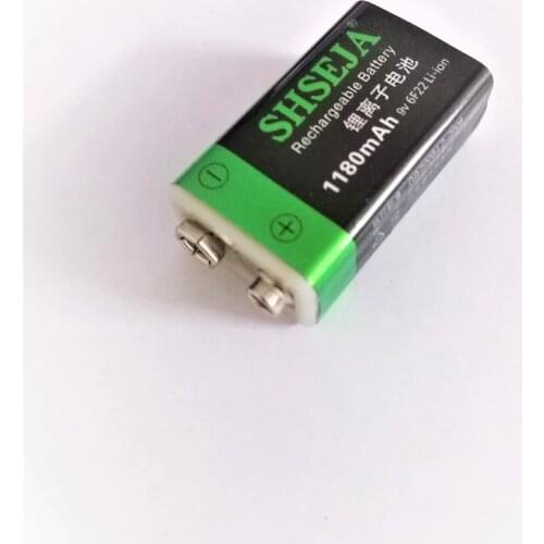 2PCS 9V Battery 1180mAh micro USB Rechargeable Lipo Battery USB 9V Battery
