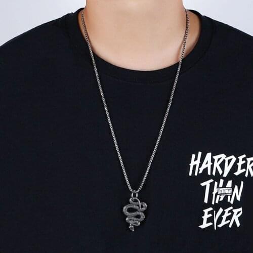 2021 Punk Snake Pendant Necklace Golden Silver Color Unquie Men Women Neck Jewelry Statement Pouplar Necklace