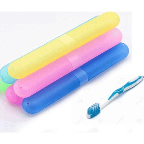 5pc/pack Portable Travel Toothbrush Case Anti-bacteria With Water Outlet Light and Colorful