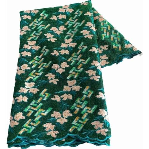 African Lace Fabric 2021 High Quality Lace Material French Nigerian Mesh Sequins Lace Fabrics For Wedding Dress Sewing nly-160