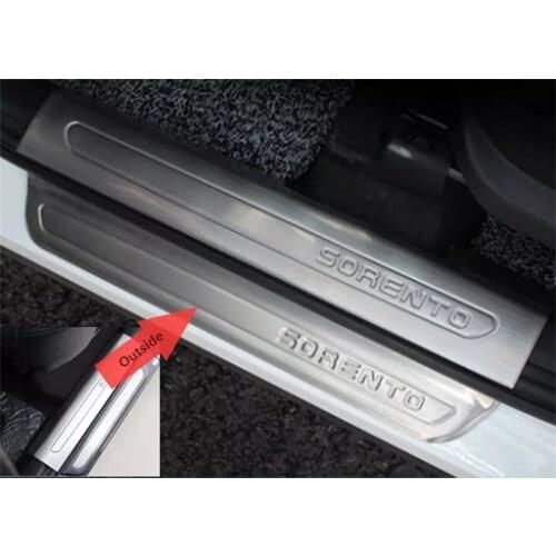 ABAIWAI Car Accessories For Kia Sorento Outside External Door Pedal Pad Guard Stainless Steel Auto Parts Decorative Styling 2015