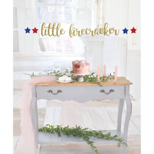 Personalised Little Firecracker Banner,Little Firecracker Decorations, 4th of July Baby Shower, 4th of July Birthday baby shower
