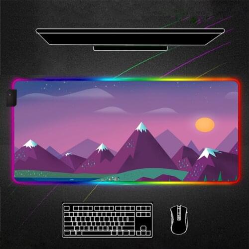 Landscape painting Large Mouse Pad RGB Gamer Accessories LED MousePad grande XXL Gaming Desk Mat PC Desk Play Mat with Backlit