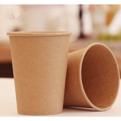 100pcs/pack Kraft Paper Cup Disposable Paper Cup Coffee Milk Hot Drink Paper Cup Household Coffee Shop Supplies