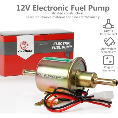 CarBole 12V Universal Electric Fuel Pump HEP-02A 4-7PSI Oil Fuel Pump for Car Boat Trucks