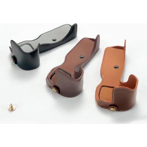 PU Leather Half Case body cover Grip for Canon EOS R Camera Bag with Battery Opening