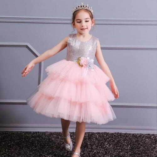 Kids Dresses For Girls 4 To 12 Year Girl Birthday Party Evening Dress Flower Girl Wedding Dress 2019 New Summer Children Clothes