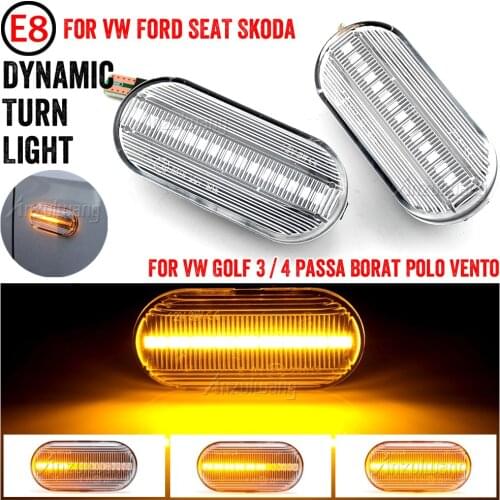 Smoked Dynamic Flowing LED Side Marker Turn Signal Light For VW Transporter T5 Polo Golf3 4 Passat B5 Sharan Lupo Bora Multivan