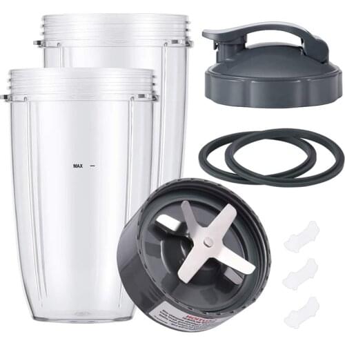 EAS-Replacement Parts Compatible for NutriBullet Cups , Blade & Cups for NutriBullet Blender 600W/900W Models (24OZ)