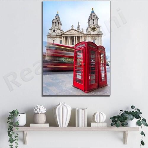 London Photograph Print, St Pauls Cathedral Photo, Travel Gift For Him, London Printable Photo Print, Red Phone Booth Print