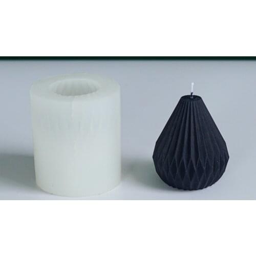 Geometric Shape Diy Candle Mould Simple Line Wax Model Home Decoration Pear Shaped Candle Silicone Mold