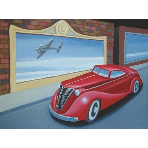Canvas prints art painting picture disign Aircraft and red car picture fine canvas wall decor art