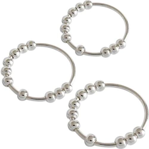 Anxiety Rings With Beads Fidget Rings for Anxiety for Women Fidget Spinner Rings Worry Anxiety Beads Rings for Men