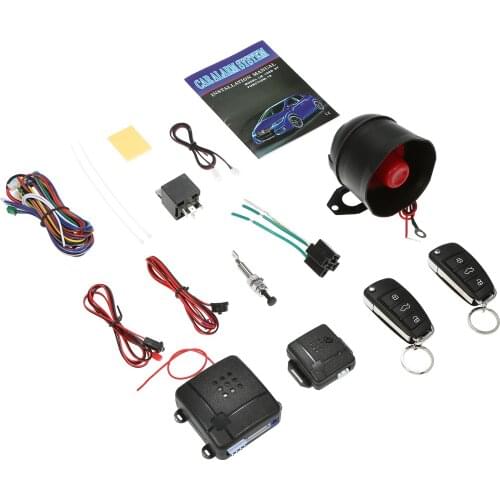 Car Security System Kit Anti-Theft System 2 Remote Controls Universal Car Electronics Accessories
