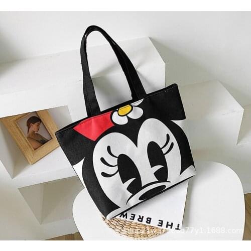 Hot Disney Fashion Cute Cartoon Mickey Mouse Bag Womens One-Shoulder Shoppingbags Handbag Foldable minnie Bag shipping bags