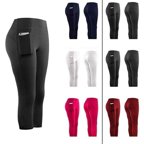 Fashion Yoga Pants Women Stretch Yoga Leggings Sport Girl Gym Leggings Women Fitness Running Gym Sports Pockets Active Pants E2