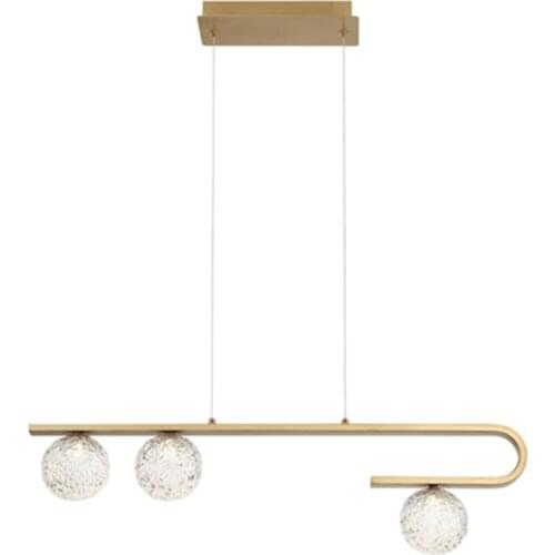 Nordic Long Glass Ball Pendant Lights Dining Room Bar Bronze Lamps Luxury Living Room Study Tea Hall Hanging Lights Lighting
