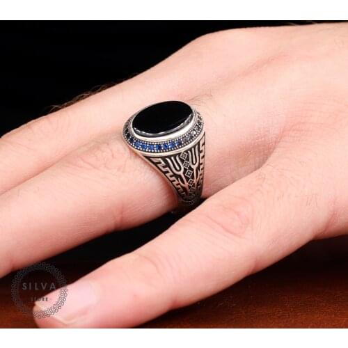 Original Sterling 925 Silver Mens ring With Black Onyx Stone . Mens Jewelry All Sizes Are Available