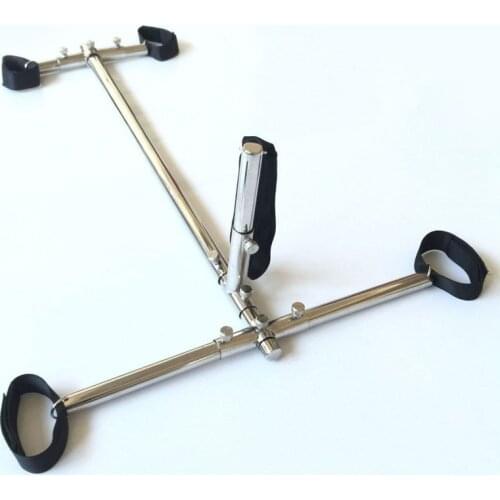 Stainless Steel K9 Bondage Device BDSM Torture Collar Handcuffs Ankle Cuffs Preader Bar Slave Restraints For Adult Game Fetish