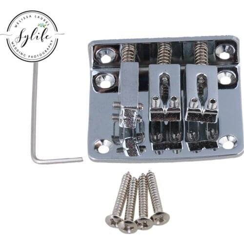 Silver Zinc Alloy Bridge Tailpiece for 3 String Cigar Box Electric Guitar