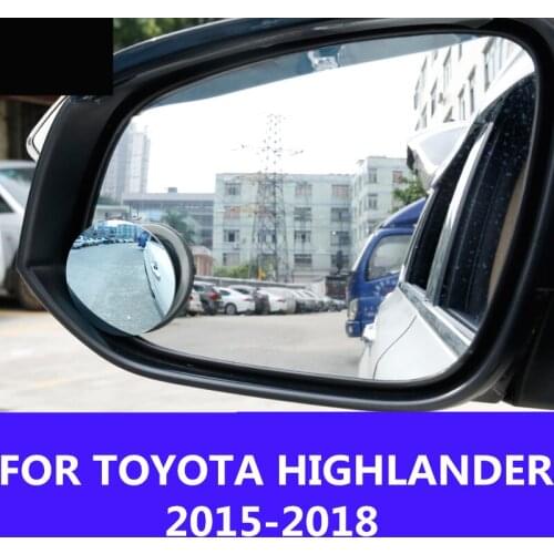 Wide Angle Round Convex Car Rearview Mirror Car Reversing Auxiliary Mirror Car Blind Spot Mirror FOR TOYOTA HIGHLANDER 2015-2018