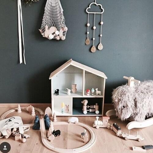 Nordic Wooden car Planet dream catcher Star Cloud Raindrop Hanging Ornaments For Baby Girls Kids Room Wall Decor Photo Props