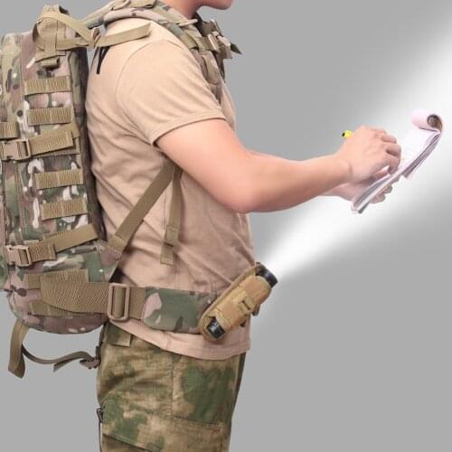 Molle Leg Pouch Hiking Cycling Bag Outdoor Portable 360 Degrees Rotatable Flashlight Bag Hunting Camping Package