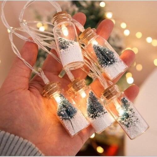 2M 10 LED Christmas Tree String Lights Wishing Glass Bottle Light Garden Lighting Party Christmas Tree Decoration Home Decor