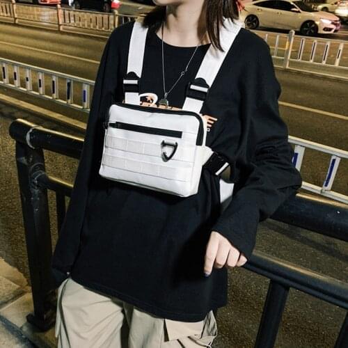 Reflective Streetwear Tactical Vest Chest Bags Hip Hop Crossbody Techwear Pack Men Women Punk Waist Bag Fanny Casual Package