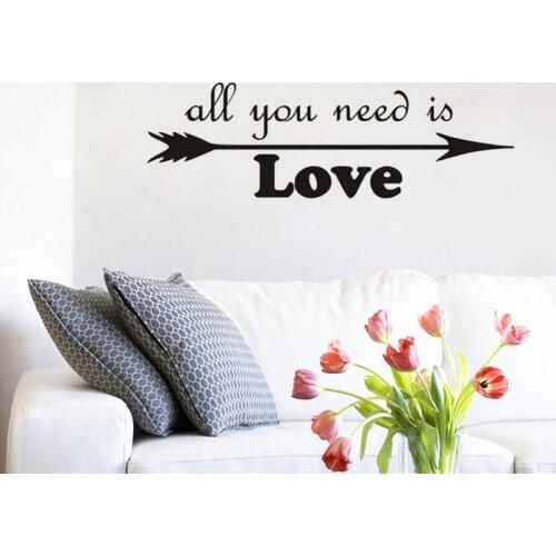All you need is love vinyl wall decal quote diy art mural home decor bedroom removable wall stickers