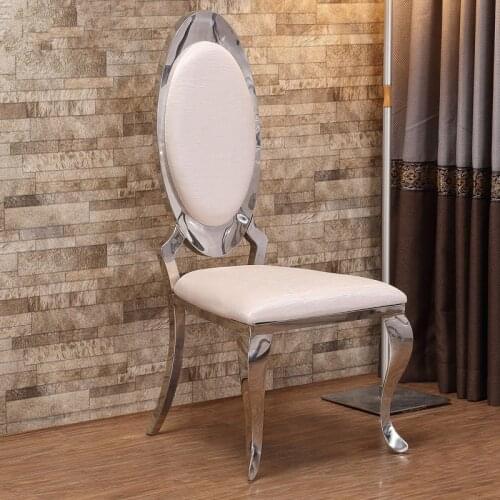 High-end fashion crown chair Small-sized stainless steel dining table chair custom Furniture stainless steel exquisite dining ch