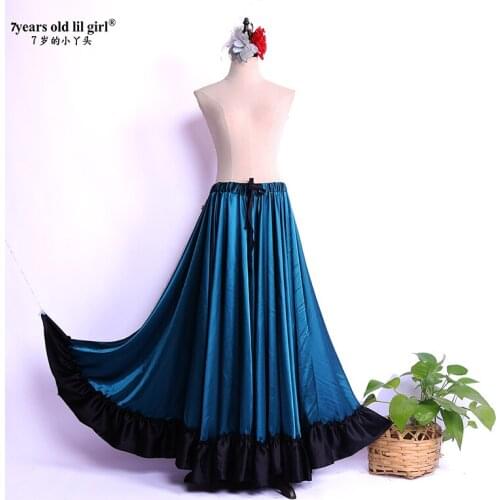 Adults Long Satin Skirts Women Lyrical Soft Ballet Dress Dance Costumes HF1