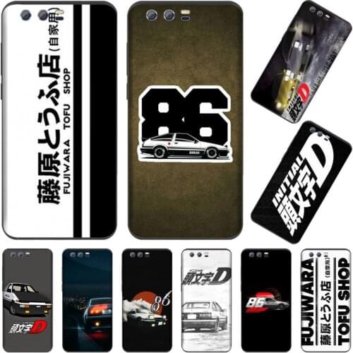 Japan anime car Initial d AE86 Black Phone Case For Huawei Honor view 7a5.45inch 7c5.7inch 8x 8a 8c 9 9x 10 20 10i 20i lite pro