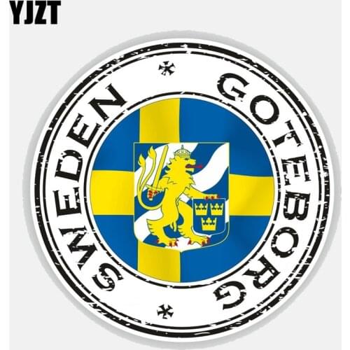 YJZT 12.7CM*12.7CM Personality Sweden Goteborg Helmet Motorcycle Car Sticker Decal 6-2746