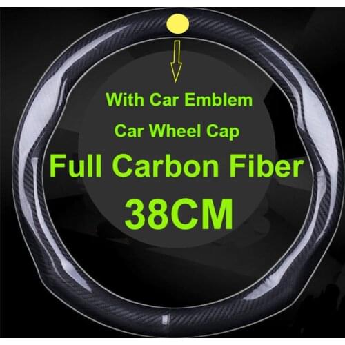 1Pcs Car Steer Wheel Cover Protective Auto Steering Wheel Hub Cover Carbon Fiber 380MM