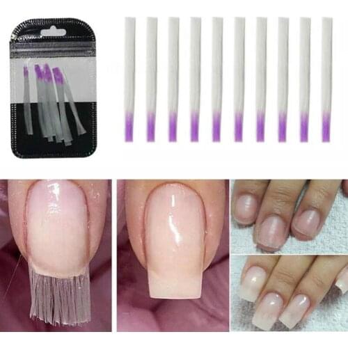 10Pcs Nail Form Fiberglass Quick Nail Art Extension Acrylic Tips Fiber Fibernail Builder UV Gel Building False Nail Acrylic Tips