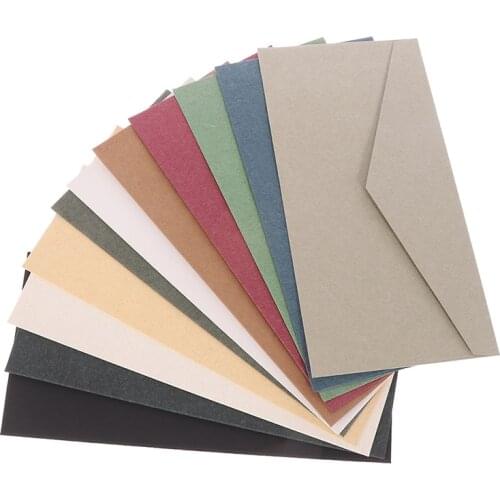 10pc Vintage Colored Blank Kraft Paper Envelopes Wedding Party Invitation Envelope School Supplies