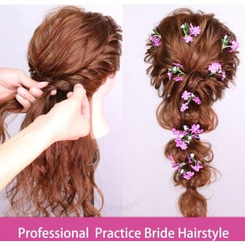 80% Blonde real hair mannequins for sale thick long hair doll head for curl iron hairstyle practice hairdresser head training