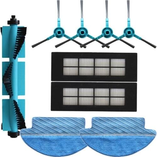 9 PCS Vacuum Parts Replacement for Conga 3090 Robot Vacuum Cleaner Accessories Kit Main Brush Side Brush Hepa Filter Mop