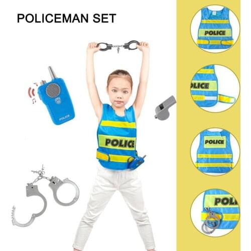 Kids Police Costume Pretend Play Dress-up Toy Pretend Clothing