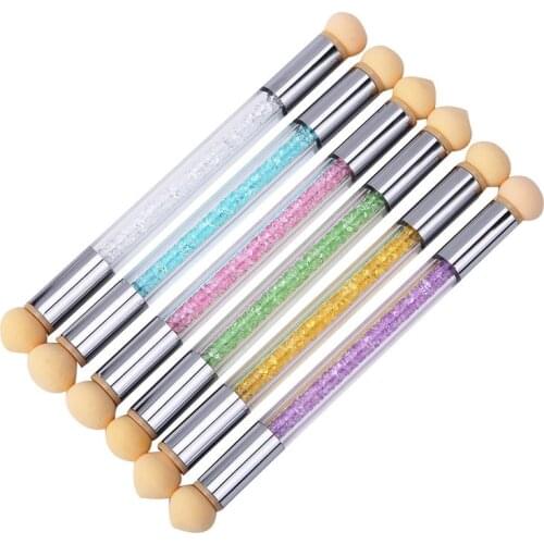 Double headed sponge blooming gradient pen written-washed Nail Art Brush Dual Tipped Ombre Nail Art Sponge Brush