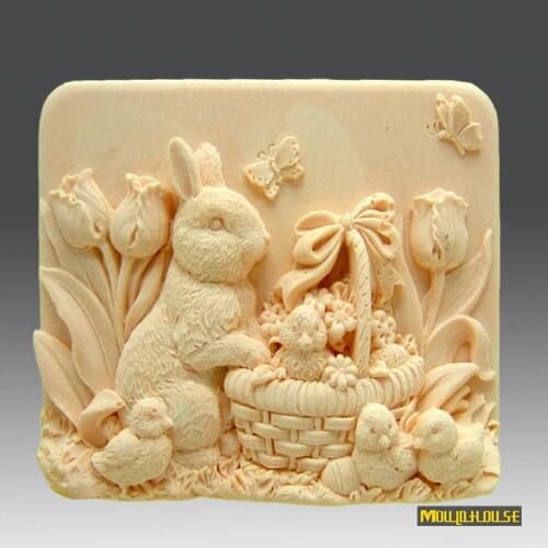 Silica gel mould,handmade soap,easter rabbit ,DIY