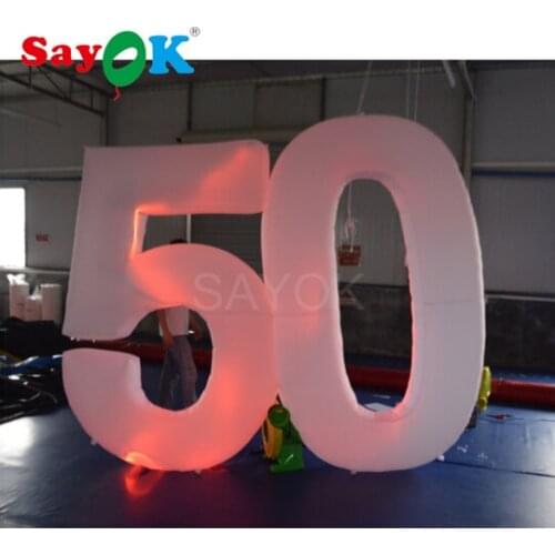 2.5m/8.2ftH Giant Inflatable Letters with Lights Inflatable Number 50 Figures Letter Inflatable Led for Wedding, Anniversary