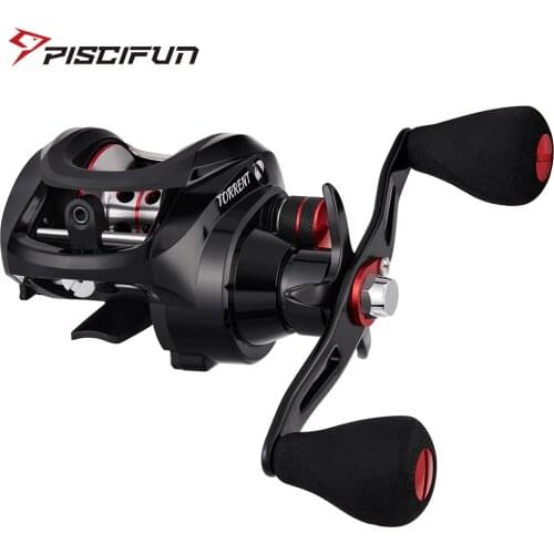 Piscifun Torrent Baitcasting Reel 8.1kg Carbon Drag 7.1:1 5.3:1 Gear Ratio 6 Bearings Low Profile Magnetic Brake Fishing Reel