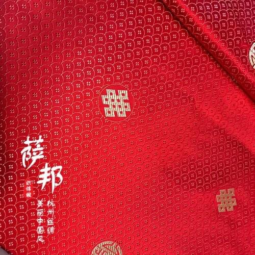 Chinese blue Fish scale Jacquard Silk fabric brocade Satin fabric for COSPLAY/Kimono/Mongolia clothing/Stage suit 1order=1meter