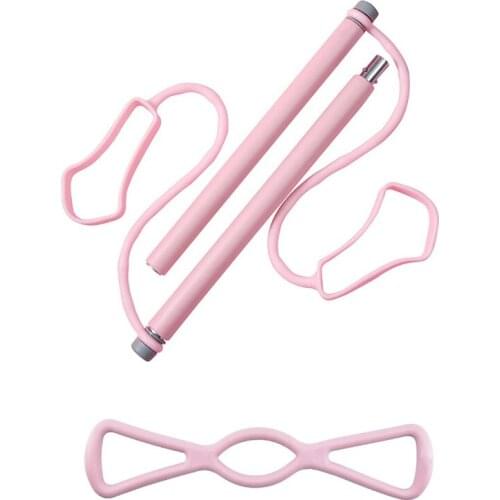 Pilates Bar Kit with Resistance Band Portable Yoga Pilates Home Fitness Portable Pilates Body Sculpting Pilates Bar
