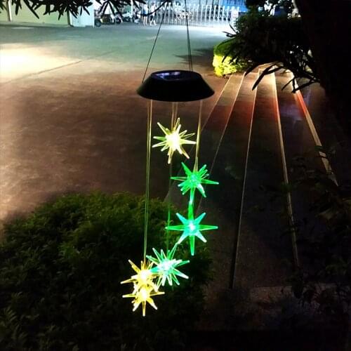 2021 Hot Solar Festival Decoration 1.2V Wind Chime Lamp Outdoor Explosion Planet Wind Chime Light Garden Courtyard Villa Decor
