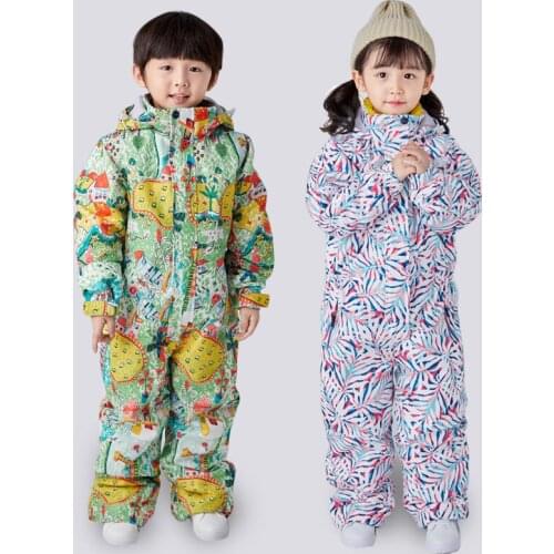 Ski Suit Kids Ski Jumpsuit Children Winter Warm Windproof Waterproof Snow Jacket And Pants Boys Girls Skiing And Snowboard Suit